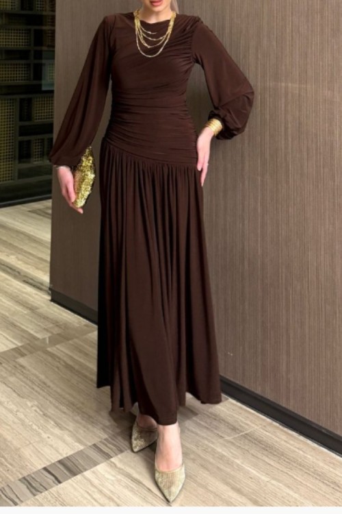 Ahenk Elbise Kahverengi