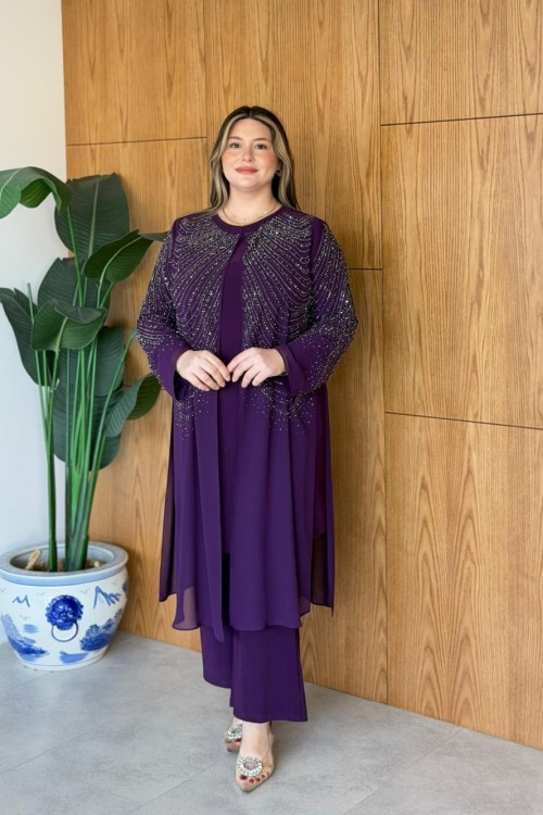 Ajda Büyük Beden Takım Mor