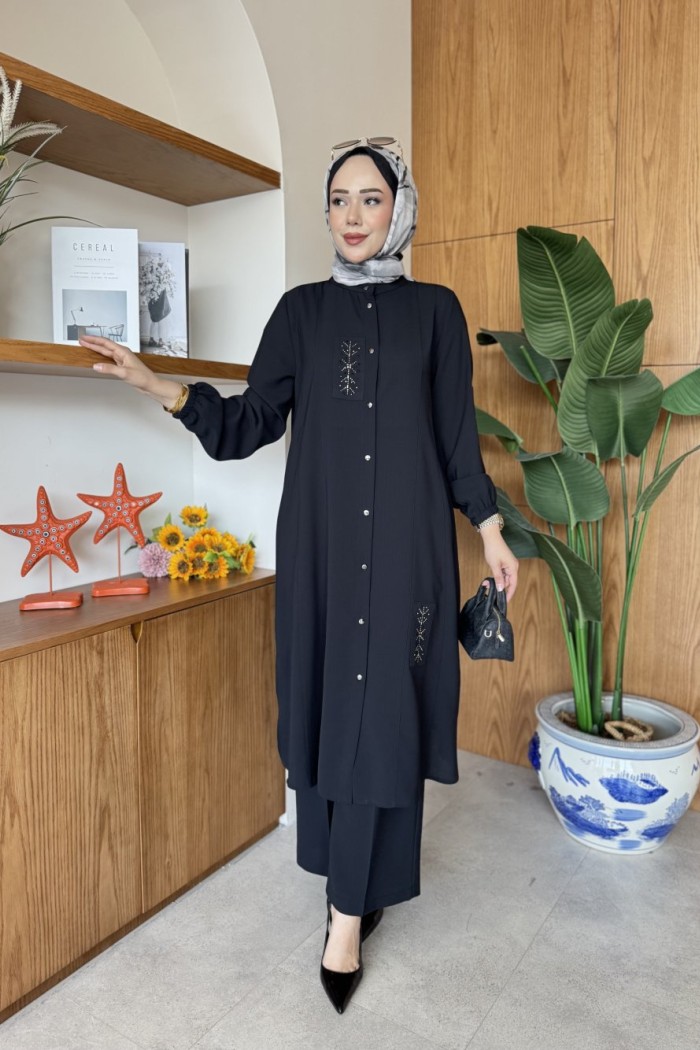 Alara Tunik Takım Siyah