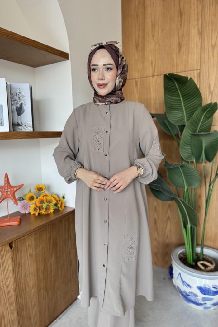 Alara Tunik Takım Taş Rengi