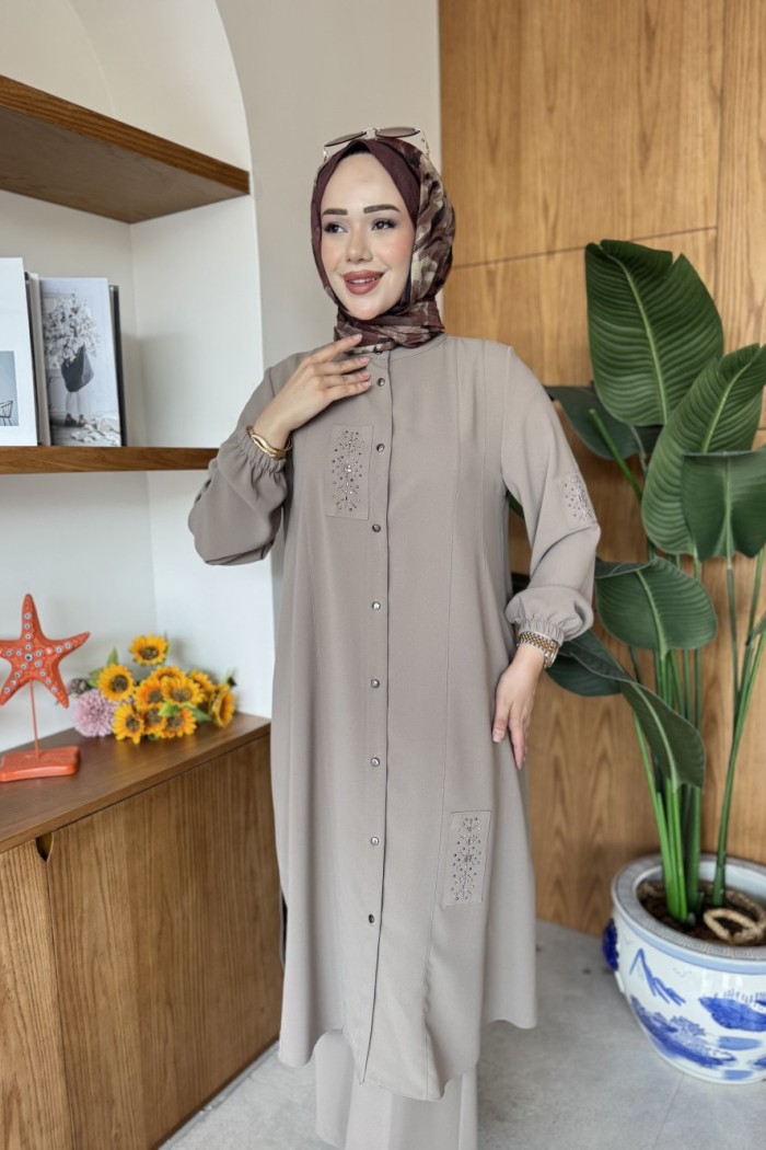 Alara Tunik Takım Taş Rengi