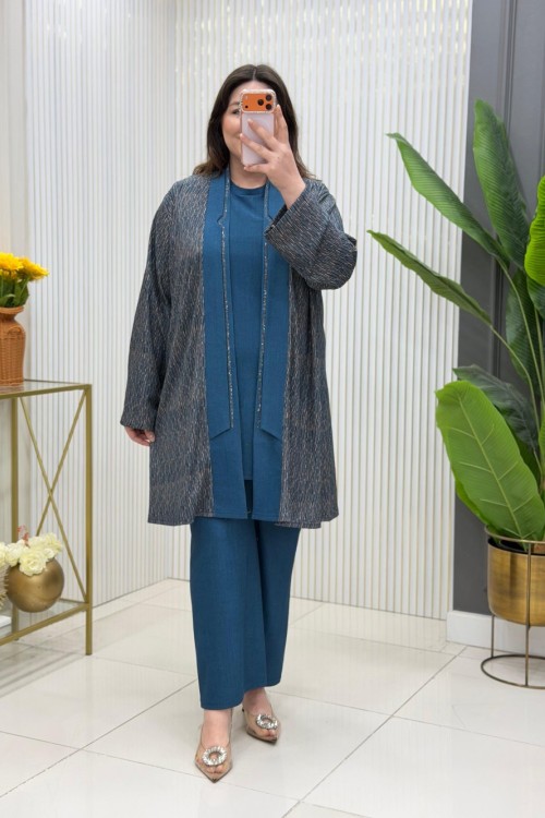 Alev 3lü Takım  Mavi