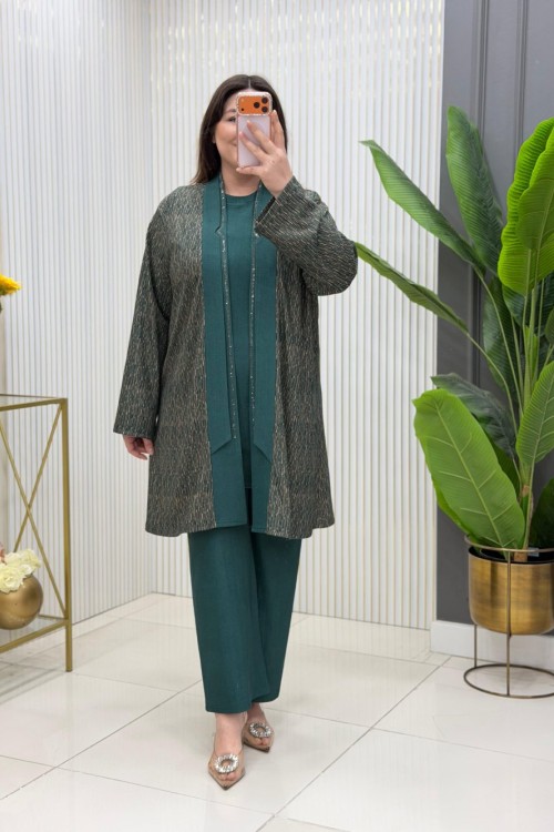 Alev 3lü Takım  Zümrüt