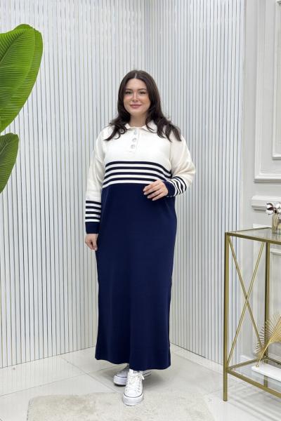 Algül Triko Elbise Lacivert