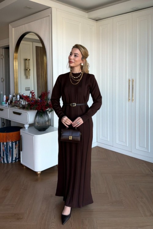 Arzu Triko Elbise  Acı Kahve