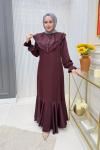 Asena Elbise Bordo