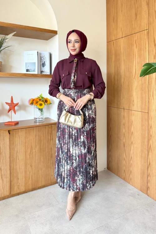 Ayça Etekli Takım Bordo