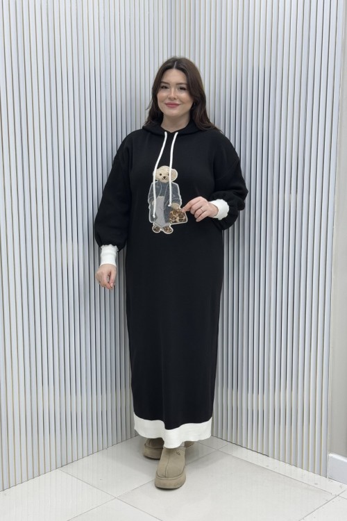 Ayıcık Triko Elbise Siyah