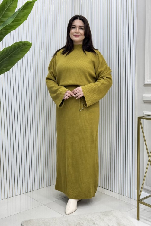 Baby Triko Elbise Yağ Yeşili