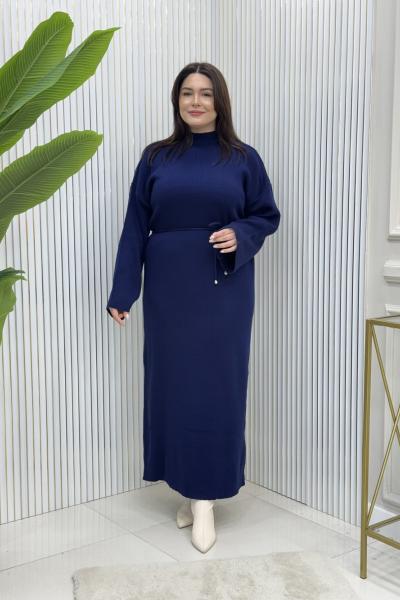 Baby Triko Elbise Lacivert