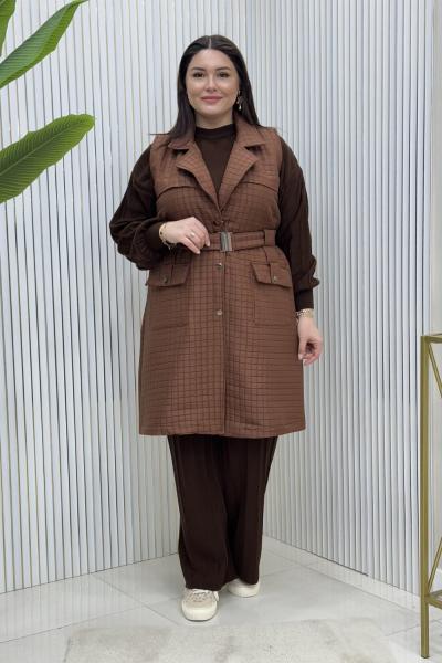 Begonvil Yelek Kahverengi