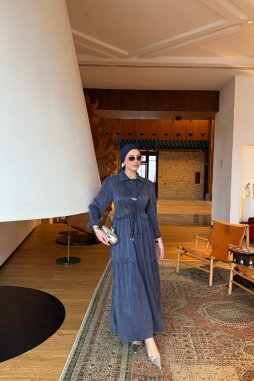 BERİVAN Elbise Lacivert