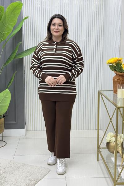 Berivan Triko Takım Kahverengi