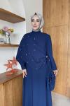 Beyza Pelerinli Elbise Lacivert