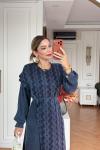 BONCUK ELBİSE Lacivert