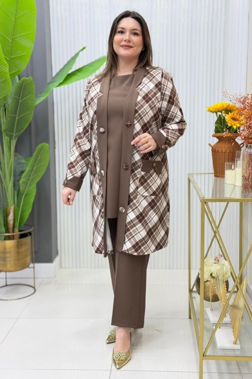 Büşra 3lü Takım  Kahverengi
