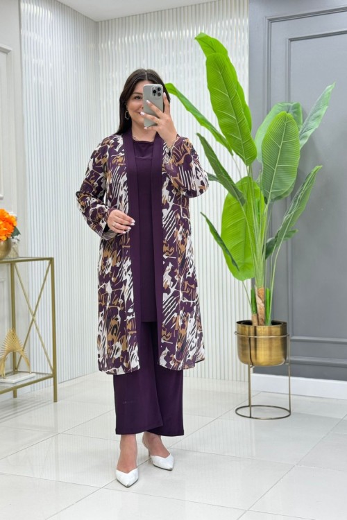 Candan Üçlü Takım  Mor