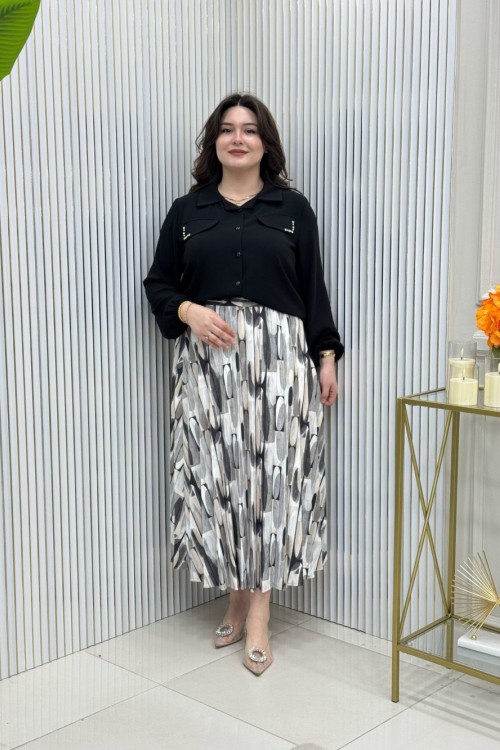 Cangül Etekli Takım Siyah