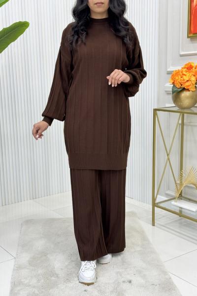 Cevher Triko Takım Kahverengi