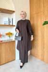 Ceyda Tunik Takım Kahverengi