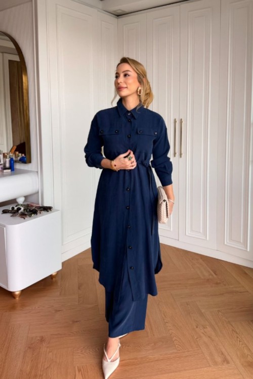 Dilay Pantolonlu Takım Lacivert