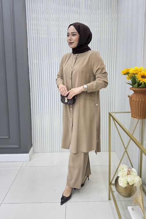 Dilber Tunik Takım Vizon