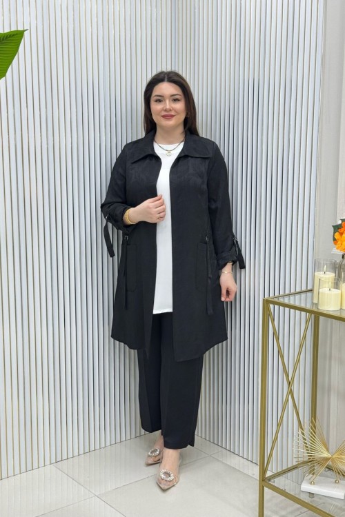 Emel Üçlü Takım Siyah