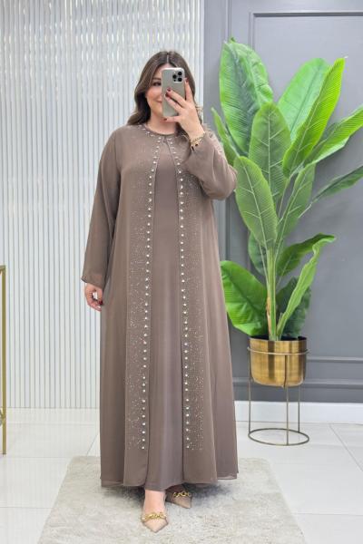 Fadime Elbise Koyu Vizon