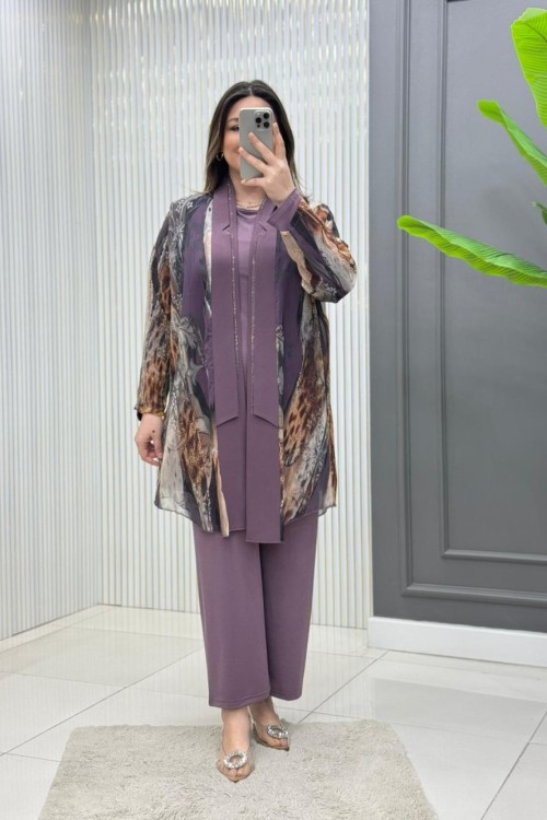 Göksel 3lü Takım  Lila