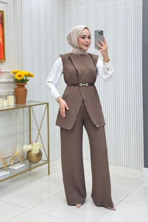 Hacer İkili Takım Kahverengi