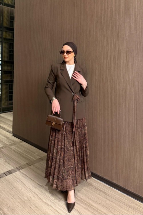 Hadise Etekli Takım Kahverengi