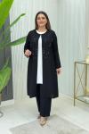 Hafsa Üçlü Takım  Siyah