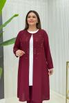 Hafsa Üçlü Takım  Bordo