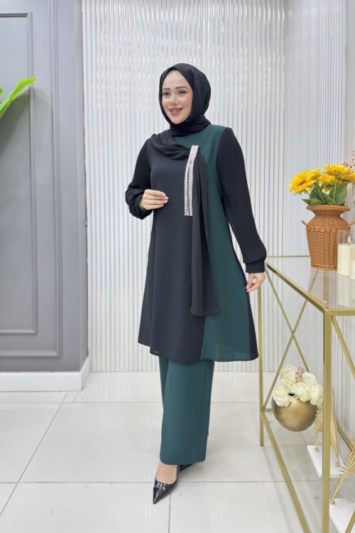 Hediye Tunik Takım Zümrüt