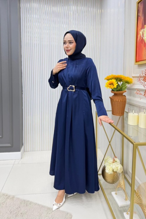 İpek Elbise  Lacivert