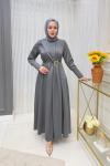 İpek Elbise  Gri