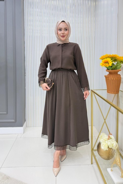 Kevser Etekli Takım Kahverengi