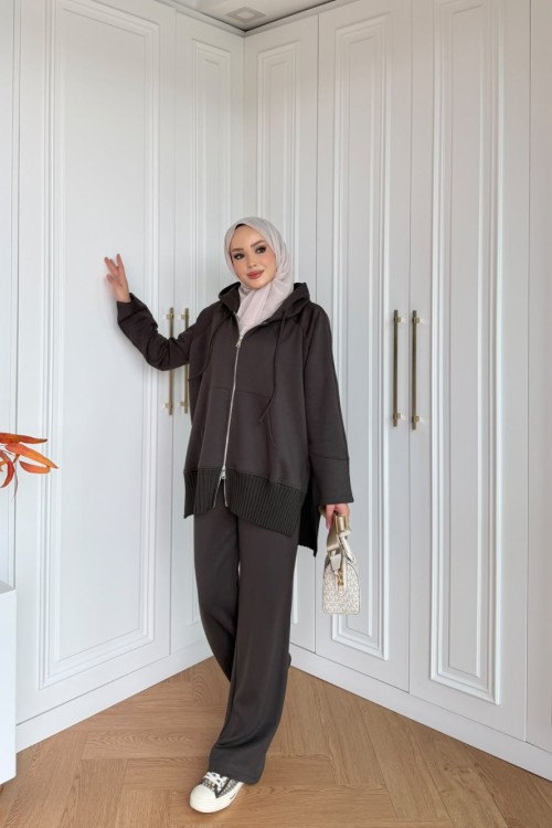KİRAZ PANTOLON TAKIM  Kahverengi