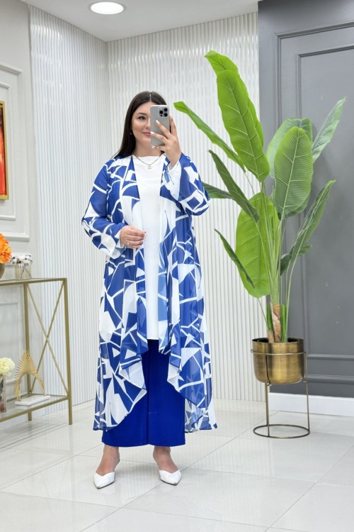 Kübra Üçlü Takım  Saks Mavisi