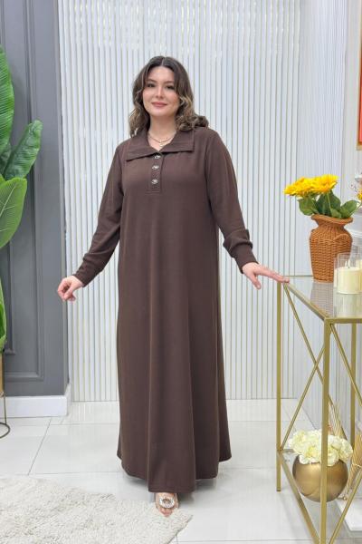 Lale elbise  Kahverengi