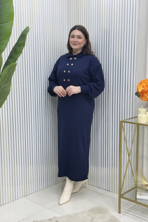 Lilyum Triko Elbise Lacivert