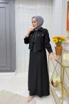 Meltem Ceketli Elbise Takım Siyah