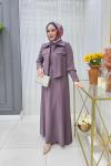 Meltem Ceketli Elbise Takım Lila