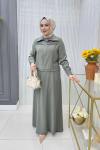 Meryem  Ceketli Elbise Takım  Haki