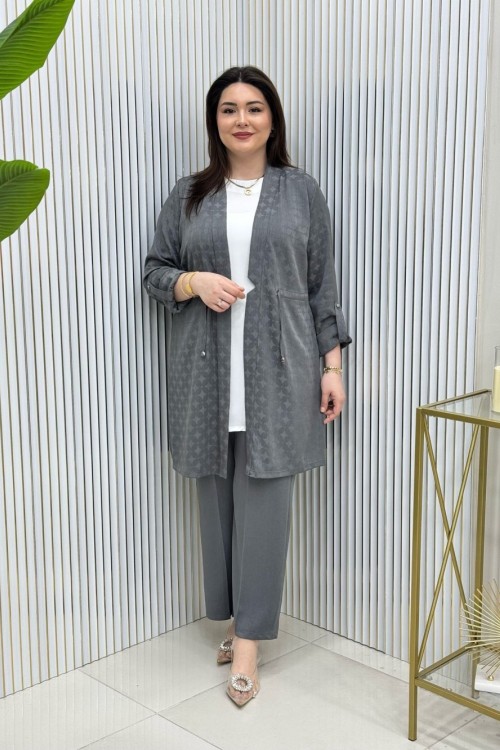 Miray Üçlü Takım Gri