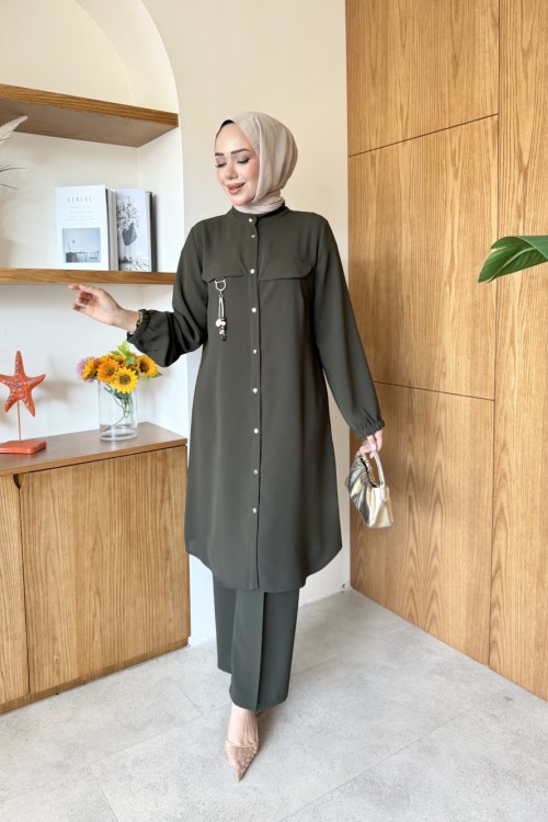Mualla Tunik Takım Haki