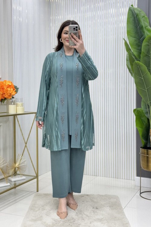 Müge Üçlü Takım Mint Yeşili