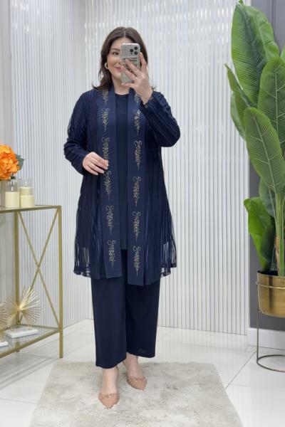 Müge Üçlü Takım Lacivert