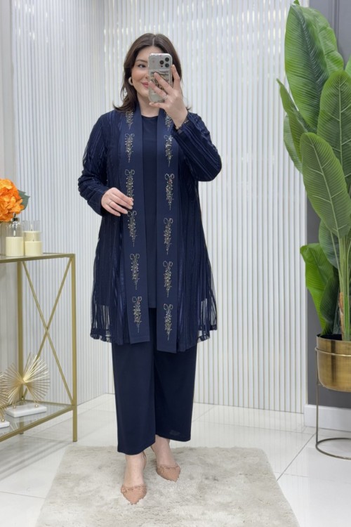 Müge Üçlü Takım Lacivert