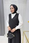 Müjde  Etekli Takım  Siyah